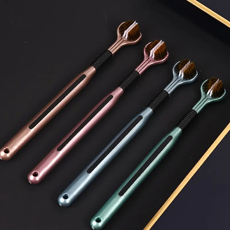 مسواک سهطرفه بزرگسالان با برس نرم و تمیزکننده بین دندانی, پاکسازی کامل دندانها