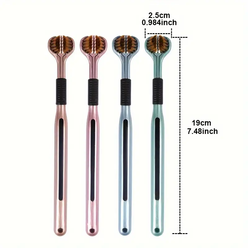 مسواک سهطرفه بزرگسالان با برس نرم و تمیزکننده بین دندانی, پاکسازی کامل دندانها